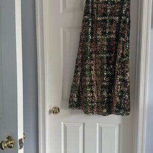 Zara Elegant Sequin Skirt - Black and Green